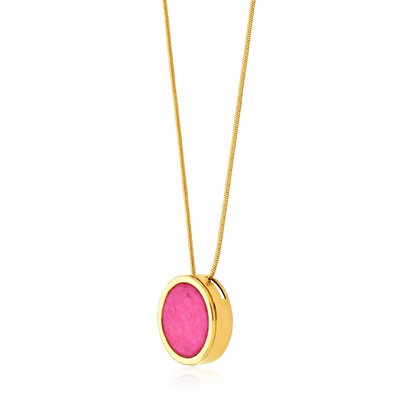 Colar Único - Feldspato Rosa Pink Semijoias de luxo e design exclusivo