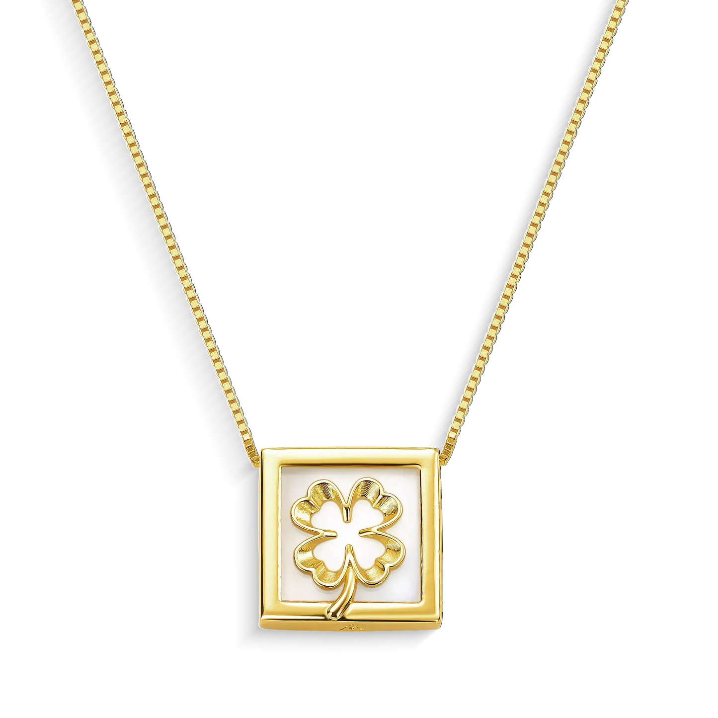 Com um design geométrico e equilibrado, o colar é produzido com Banho de Ouro 18K e possui um pingente com Ágata Branca para a sorte da paz e da clareza, que ilumina caminhos e decisões. A tonalidade clara e suave da pedra natural cria um contraste delicado com o brilho do banho de ouro, conferindo leveza e sofisticação.