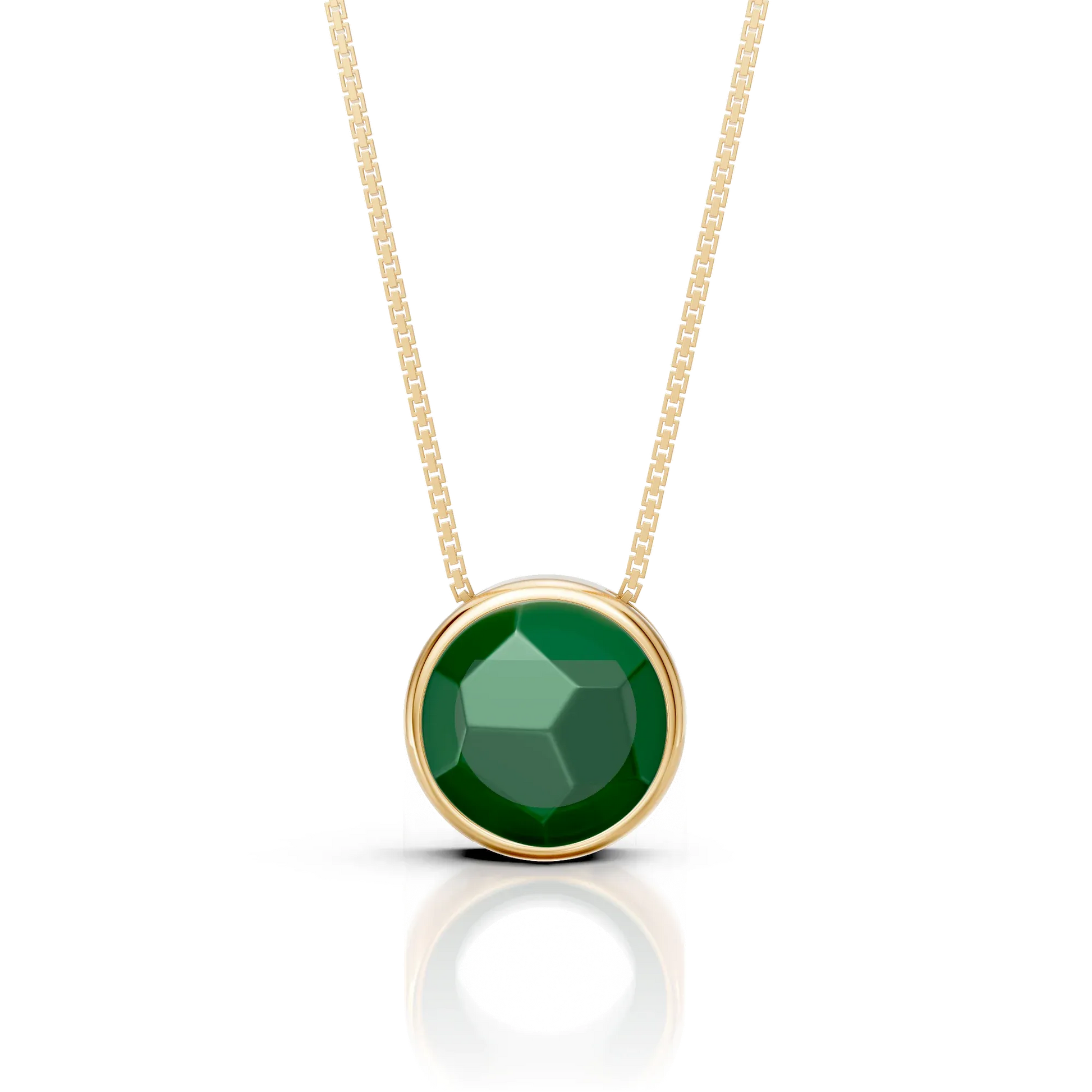 Colar Classic - Ágata Verde — Ouro 18K | Aimer Joias | semijoia feminina pedra natural
