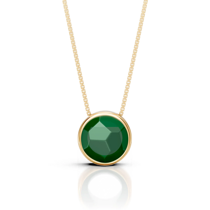 Colar Classic - Ágata Verde — Ouro 18K | Aimer Joias | semijoia feminina pedra natural