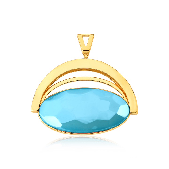 Pingente Ópera - Ágata Azul Céu Semijoias de luxo e design exclusivo