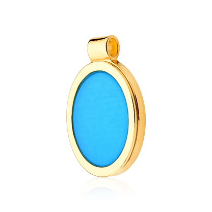 Pingente Singular - Ágata Azul Céu Semijoias de luxo e design exclusivo