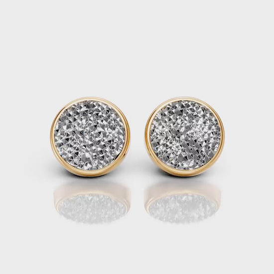 Brinco Classic com Drusa Titânio em Banho de Ouro 18K