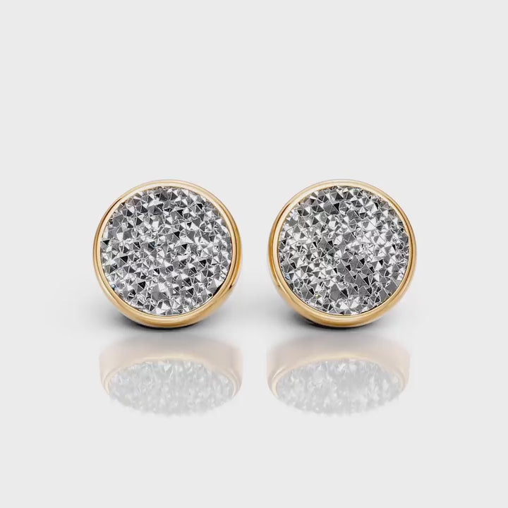 Brinco Classic com Drusa Titânio em Banho de Ouro 18K