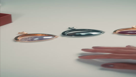 Pingente Ópera Quartzo Fumê Banhado a Ródio Negro