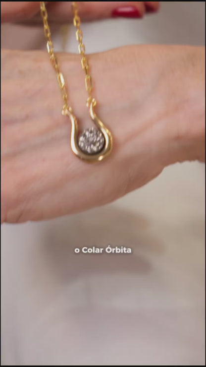 Colar Órbita — Howlita Branca