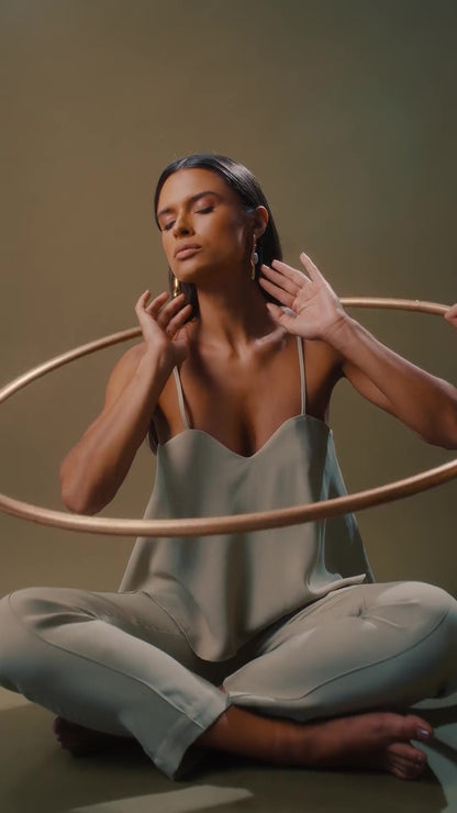 Brinco Movimento - Ágata Cinza Listrada e Drusa Platina - Aimer Joias