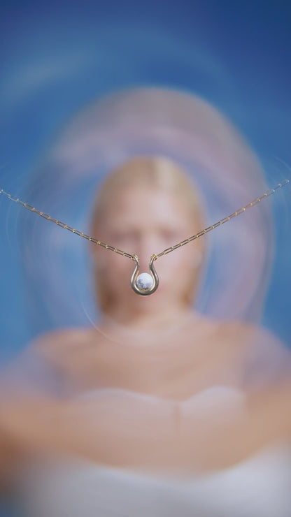 Colar Órbita — Howlita Branca
