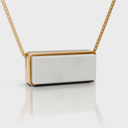 Colar Estrutura - Porcelana Branca | Semijoia Banhada a Ouro 18K