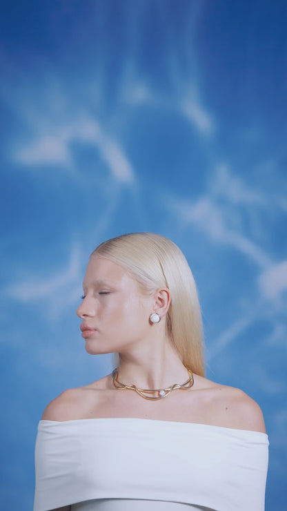 Colar Choker Aurora — Howlita Branca