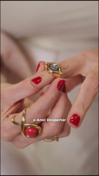 Anel Despertar — Quartzo Verde