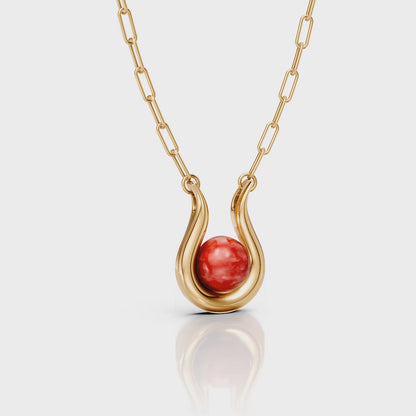 Colar Órbita — Feldspato Vermelho