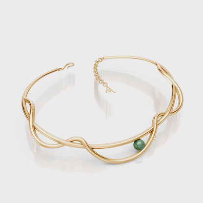 Colar Choker Aurora — Quartzo Verde