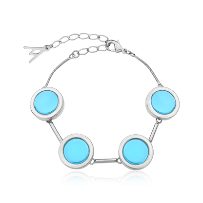 Pulseira Magnífica - Ágata Azul Céu Semijoias de luxo e design exclusivo